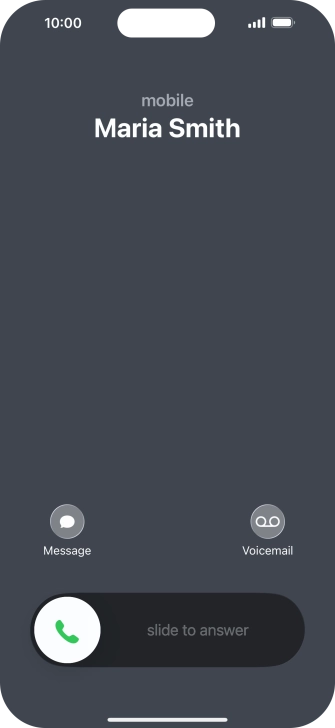 Press and drag the accept call icon right.