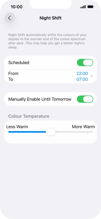 Press and drag the indicator below 