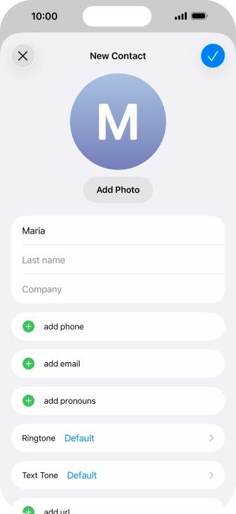 Press Last name and key in the last name.