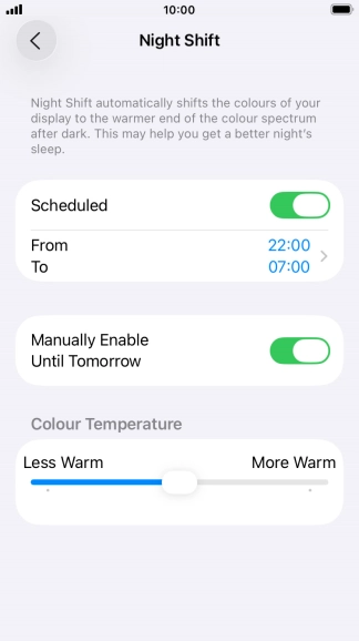 Press and drag the indicator below 