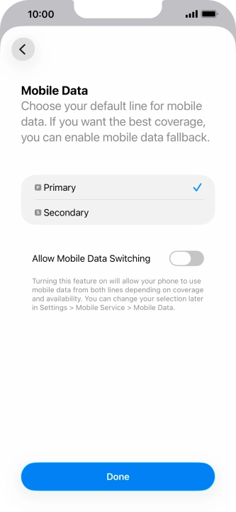 Press the indicator next to 