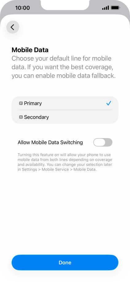 Press the indicator next to 