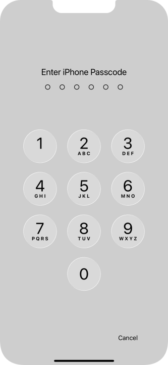 Use the phone lock code you created.