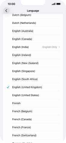 Press the required language.