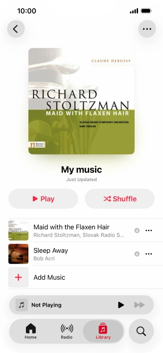 Go to the required category or playlist and press the required audio file.