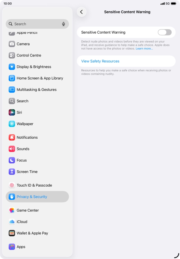 Press the indicator next to 