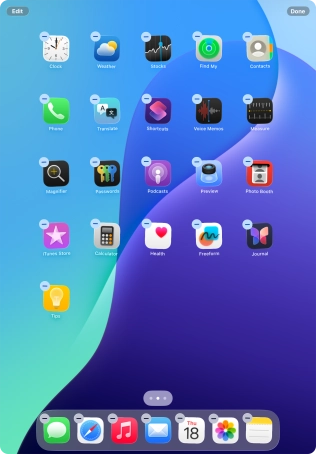 Press the home screen icon.