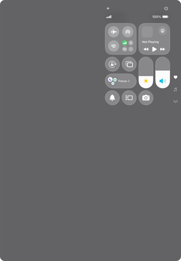 Press the flight mode icon to turn the function on or off.