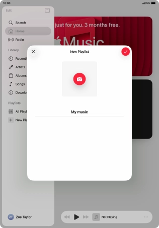 Press the confirm icon.