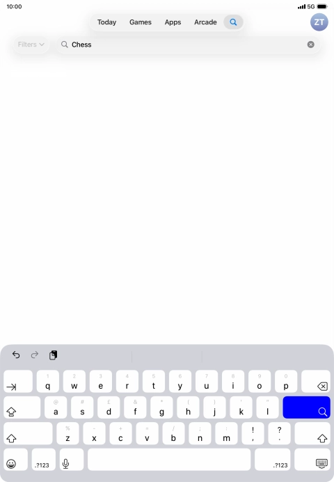 Key in the name or subject of the required app and press enter.