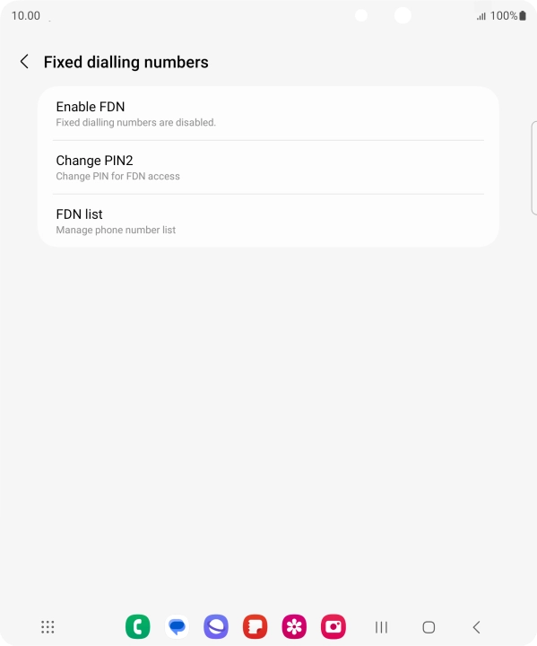 Samsung Galaxy Z Fold5 Turn fixed dialling on or off