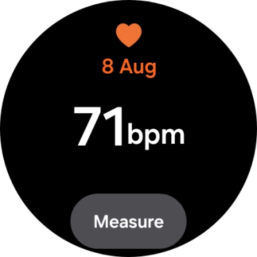 Press Measure and wait while your smartwatch measures your heart rate.