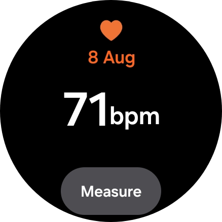 Press Measure and wait while your smartwatch measures your heart rate.