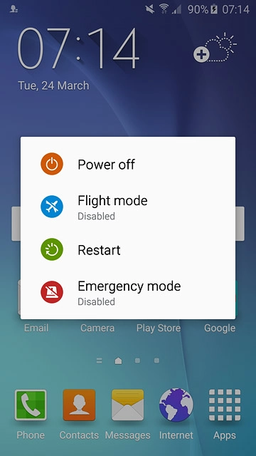 Press Power off.