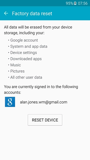 Press RESET DEVICE.