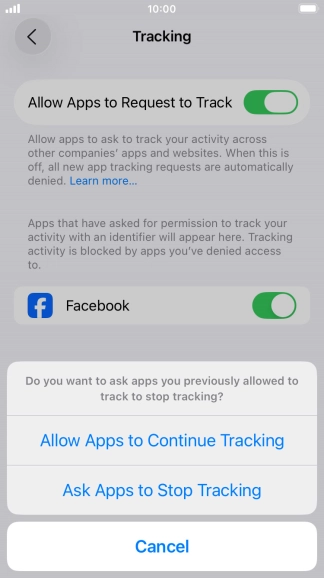 If you turn off the function, press the required setting.
