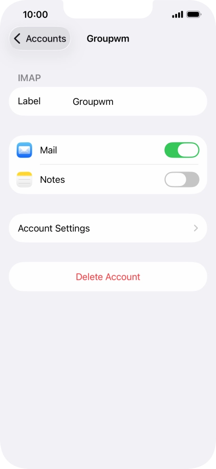 Press Account Settings.