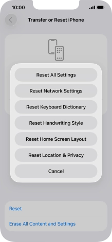 Press Reset All Settings.