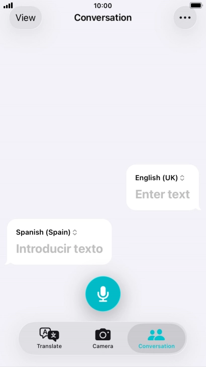 Press the microphone icon and say the required word or sentence.