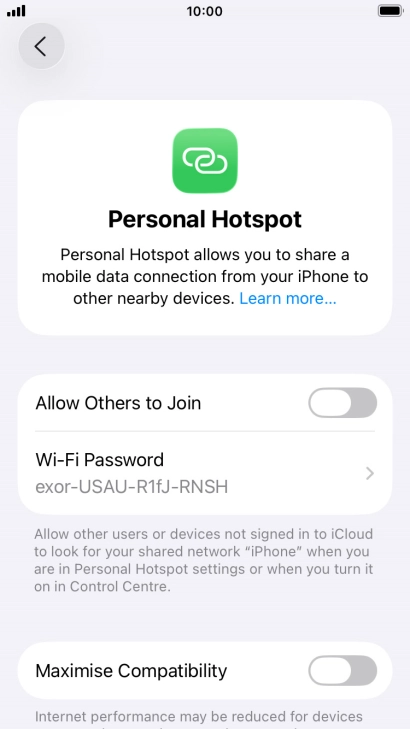 Press Wi-Fi Password and key in the required password.