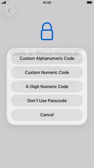 Follow the instructions on the screen to turn on use of phone lock code or press Don't Use Passcode.