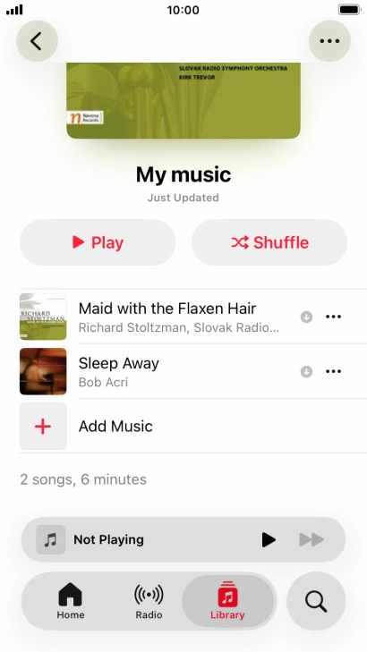 Go to the required category or playlist and press the required audio file.