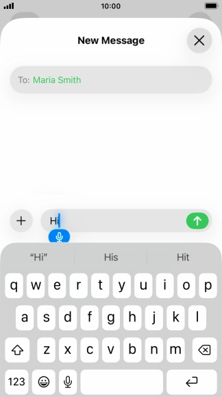 Press the microphone icon to end dictation.