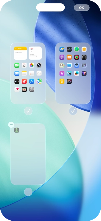 Pulsa el icono de eliminar junto a la página de la pantalla de inicio deseada.