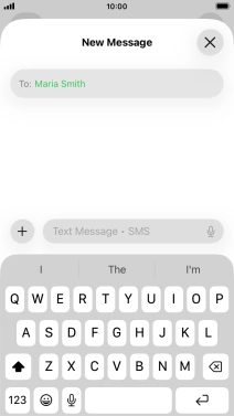 Press the microphone icon and say the required text.