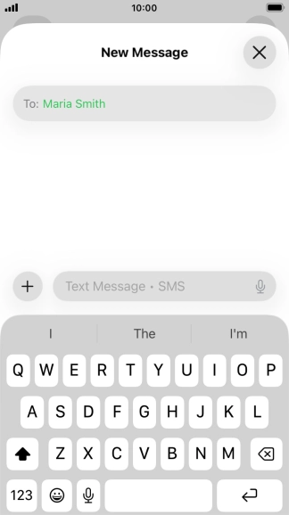 Press the microphone icon and say the required text.