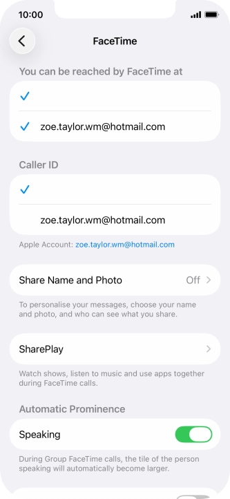 Press the required setting below 