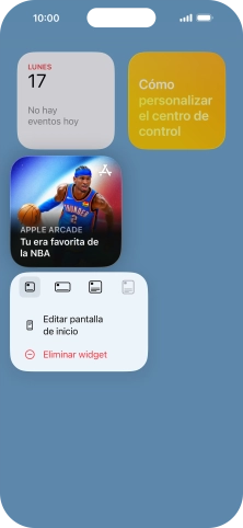 Pulsa Eliminar widget.