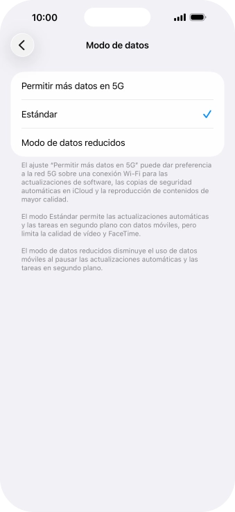 Pulsa el ajuste deseado.