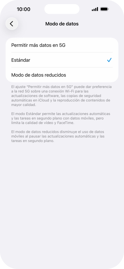 Pulsa el ajuste deseado.