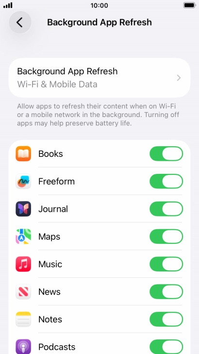 Press Background App Refresh.