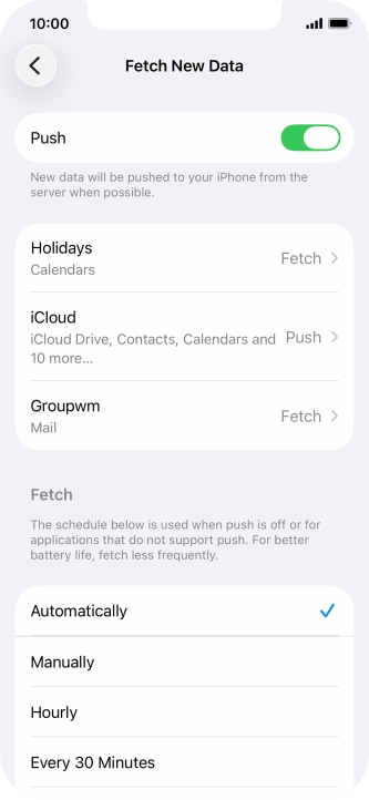 Press the indicator next to 