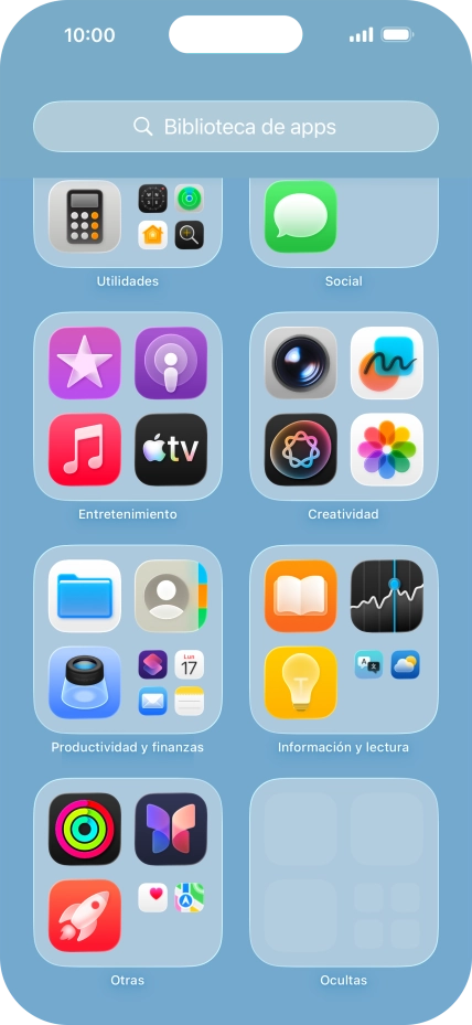 La app está ahora en la carpeta Ocultas en la biblioteca de apps.