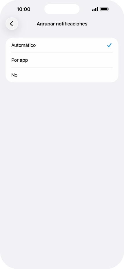 Pulsa el ajuste deseado.