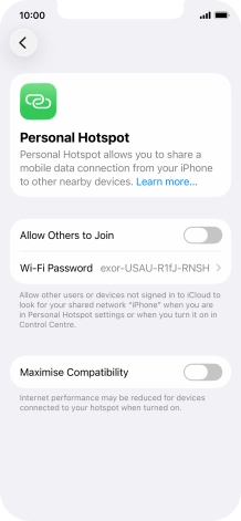 Press Wi-Fi Password and key in the required password.