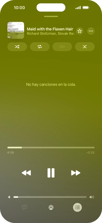 Pulsa el icono de reproducción aleatoria para activar o desactivar la función.