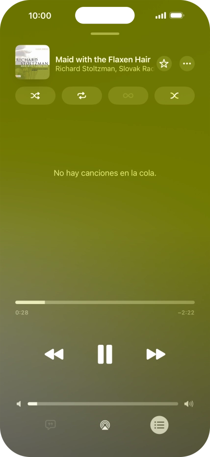Pulsa el icono de reproducción aleatoria para activar o desactivar la función.