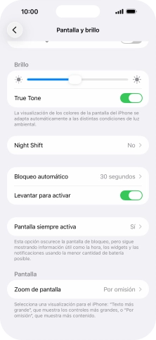 Pulsa Pantalla siempre activa.