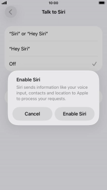 Press Enable Siri.