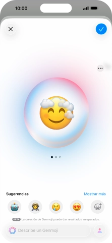 Desliza el dedo hacia la derecha o hacia la izquierda por la pantalla para ver los resultados generados.