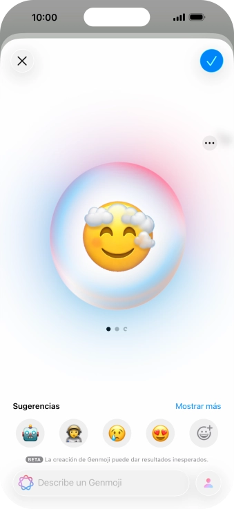 Desliza el dedo hacia la derecha o hacia la izquierda por la pantalla para ver los resultados generados.
