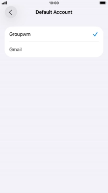 Press the required email account to select the email account as your default account.