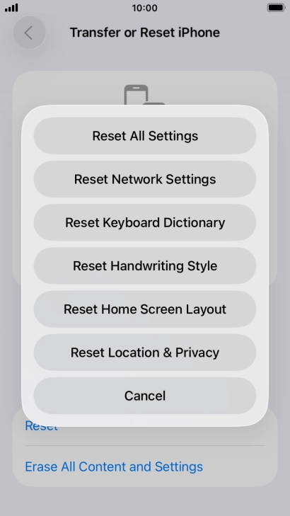 Press Reset All Settings.