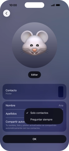 Pulsa el ajuste deseado.