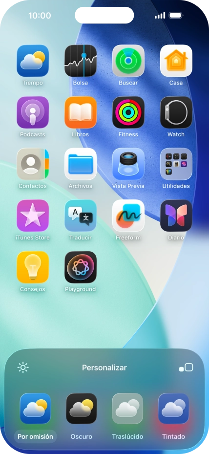 Pulsa el ajuste deseado para seleccionar el tamaño de los iconos de las apps en la pantalla de inicio.