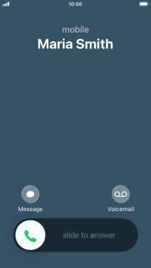 Press and drag the accept call icon right.